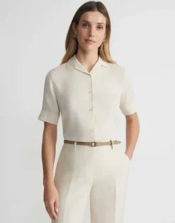 Organic Silk Georgette Notch Collar Blouse