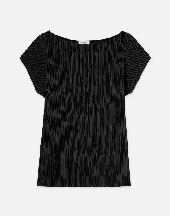 Recycled Poly Satin Pliss Dolman Blouse