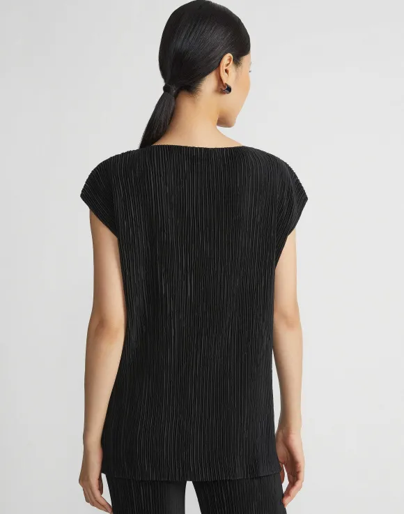 Recycled Poly Satin Pliss Dolman Blouse