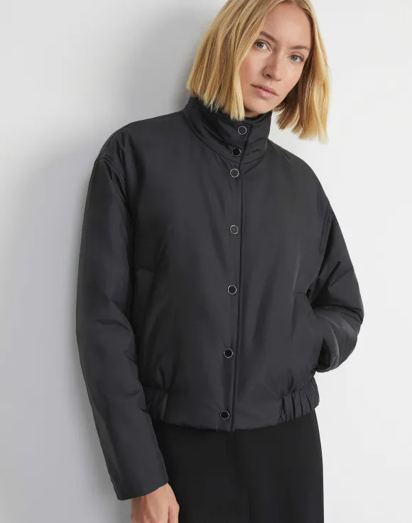 Recycled Poly Stand Collar Puffer Jacket
