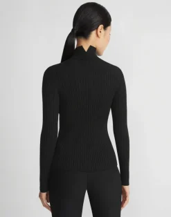 Responsible Fine Gauge Merino Ribbed Mockneck Sweater