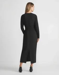 Responsible Finesse Crepe Keyhole Wrap Sash Dress