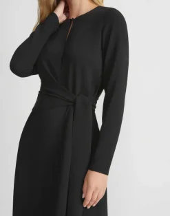 Responsible Finesse Crepe Keyhole Wrap Sash Dress