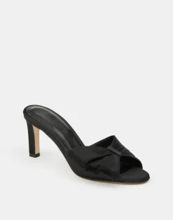Satin Heeled Mule