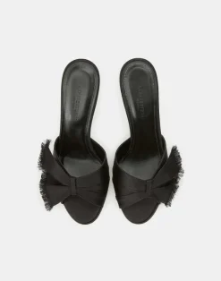 Satin Heeled Mule