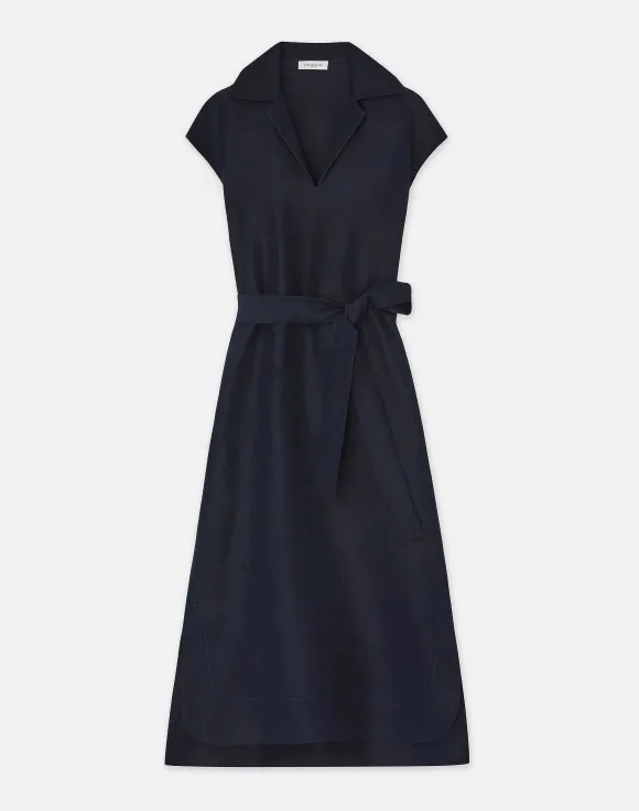 Silk-Linen Popover Shirtdress