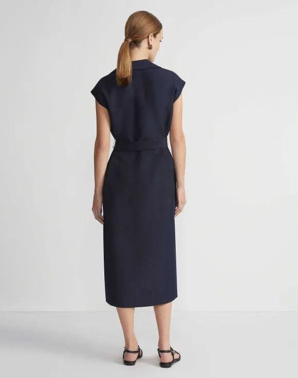 Silk-Linen Popover Shirtdress