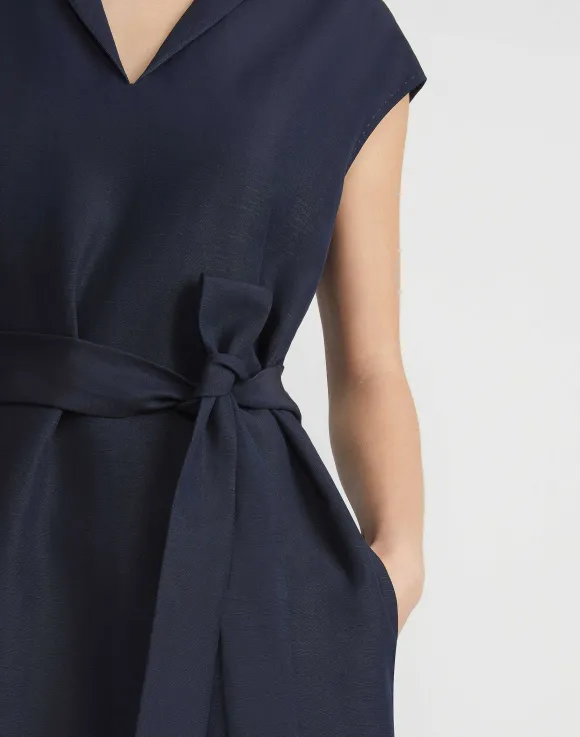 Silk-Linen Popover Shirtdress