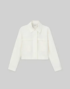 Silk-Linen Tapered Bomber Jacket