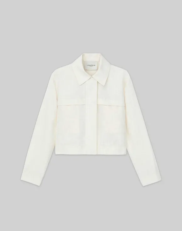Silk-Linen Tapered Bomber Jacket