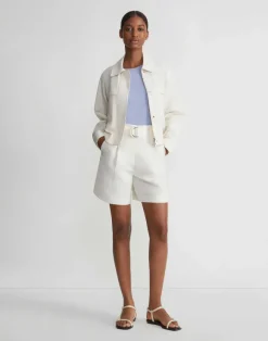 Silk-Linen Tapered Bomber Jacket