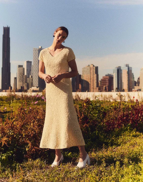 Soutache Embroidered Cotton Dress