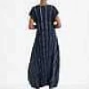 Stripe Print Recycled Poly Satin Pliss Dress