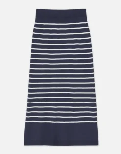 Stripe Responsible Matte Crepe Skirt