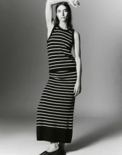 Stripe Responsible Matte Crepe Skirt