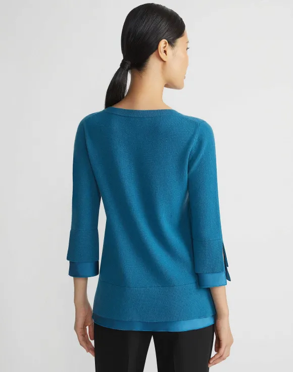 Wool-Cashmere Silk Trimmed Sweater