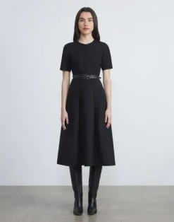 Wool-Silk Crepe Dress