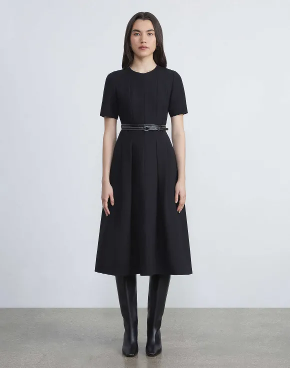 Wool-Silk Crepe Dress