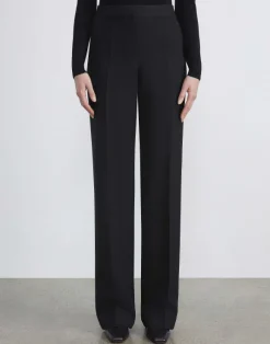 Wool-Silk Crepe Gates Pant