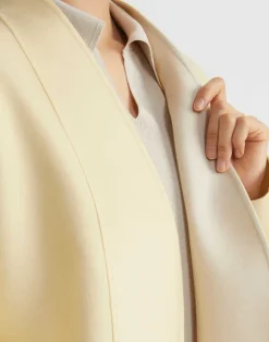 Wool-Silk Double Face Reversible Open Front Jacket